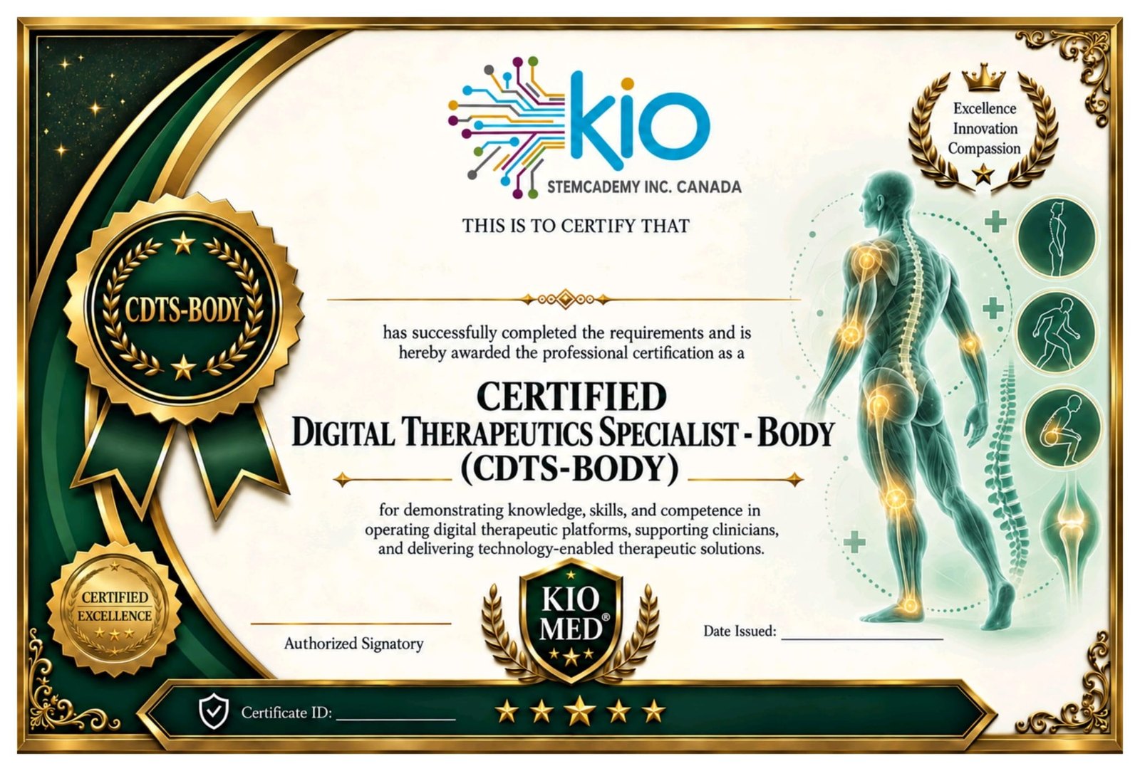 Certified Digital Therapeutics Specialist, Body certificate